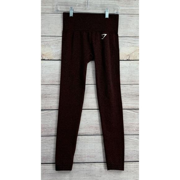 Gymshark Ankle Performance Leggings Women's Size Small Maroon/Black Heathered‎ - Picture 1 of 7